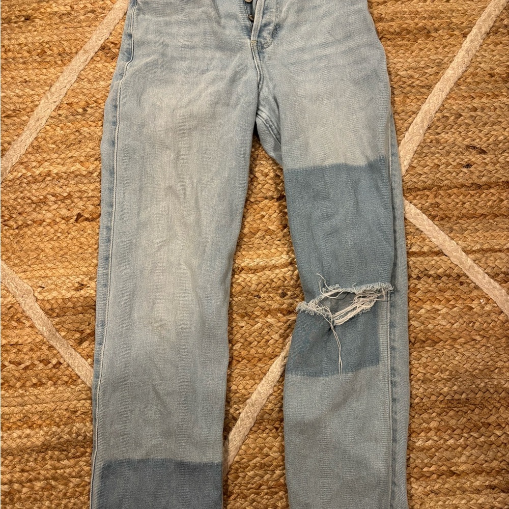 Stylish Two-Tone Distressed Jeans